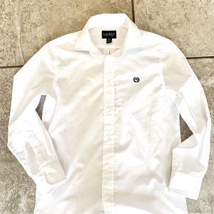 LAUREN RALPH LAUREN Boys Size 12 White Button Down Shirt